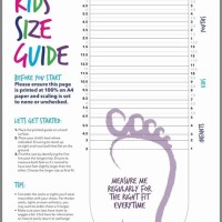 Printable Children S Foot Size Chart Uk