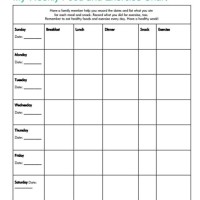 Printable Food Intake Chart