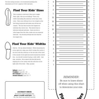 Printable Shoe Size Chart For Youth