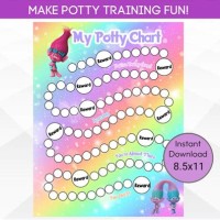 Printable Trolls Potty Training Chart