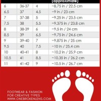 Propet Womens Shoes Size Chart