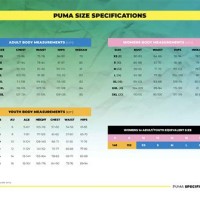 Puma Clothing Size Chart Inches