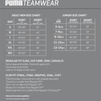 Puma Jersey Size Chart