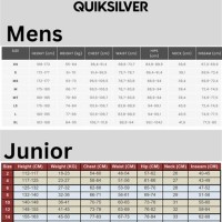 Quiksilver Wetsuit Size Chart Australia