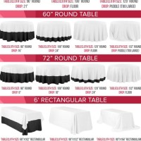 Rectangle Table Linen Size Chart