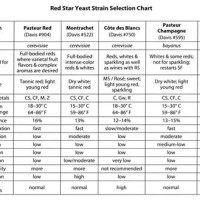 Red Star Wine Yeast Chart