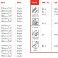 Reflex Rear Wiper Blade Size Chart