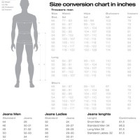 Revit Pants Size Chart