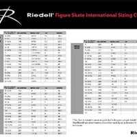 Riedell Figure Skates Model 110 Opal Size Chart