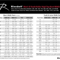 Riedell Ice Skates Size Chart