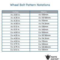 Rim Size Chart Bolt Pattern