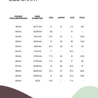 Ring Size Chart Cirference