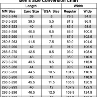 Road Shoe Size Chart