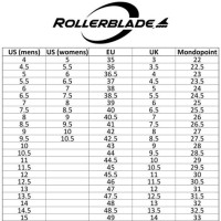 Rollerblade Brand Size Chart