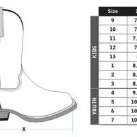 Roper Cowboy Boots Size Chart