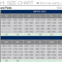 Rs Taichi Jacket Size Chart