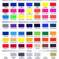 Rutland Screen Printing Ink Color Chart