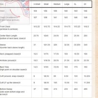 Scully Clothing Size Chart