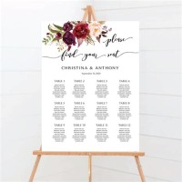 Seating Chart Poster For Wedding Reception Template