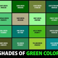 Shades Of Green Color Chart With Names