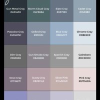 Shades Of Grey Color Chart Hex Code