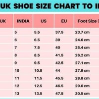 Shoe Size Chart Between India And Uk