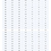 Shoe Size Chart Inches To Cm