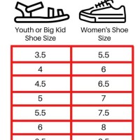 Shoe Size Conversion Chart Women S To Youth