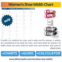 Shoe Width Chart D M