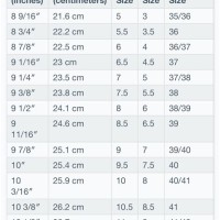 Shoe Width Size Chart Cm