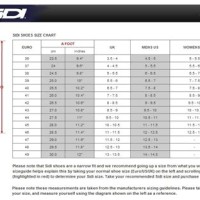 Sidi Bicycle Shoe Size Chart