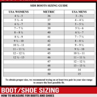 Sidi Boots Size Chart