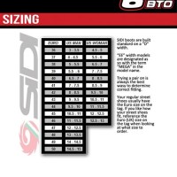 Sidi Crossfire 3 Ta Size Chart