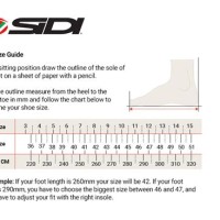 Sidi Mountain Bike Shoe Size Chart