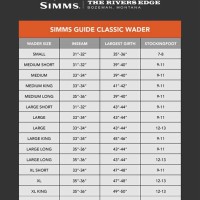 Simms Mens Waders Size Chart