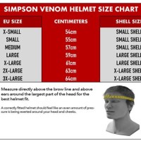 Simpson Venom Helmet Size Chart