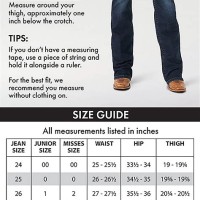 Size Chart For Female Jeans