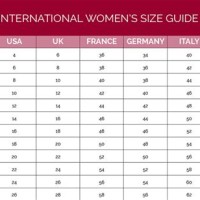 Sizing Chart Aus To Uk