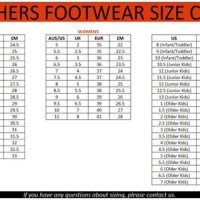 Skechers Shoe Size Chart In Inches