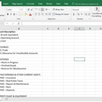 Sle Chart Of Accounts Quicks