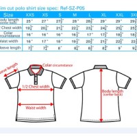 Slim Fit Polo Shirt Size Chart