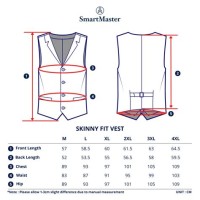 Slim Fit Vest Size Chart