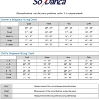 So Danca Size Chart Leotard