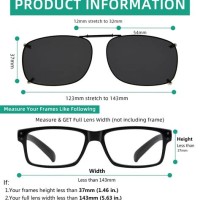 Solar Shield Clip On Sungles Size Chart