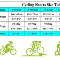 Sponeed Cycling Shorts Size Chart