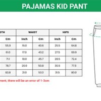 Stafford Sleep Pants Size Chart