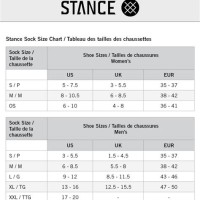 Stance Socks Size Chart Uk