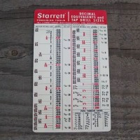 Starrett Pocket Tap Drill Chart