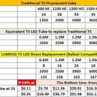 T5 L Lumens Chart