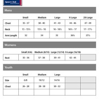 Tek Gear Size Chart Mens